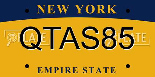 QTAS85 New York License Plate