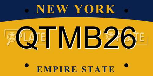 QTMB26 New York License Plate