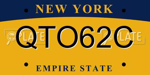 QTO62C New York License Plate