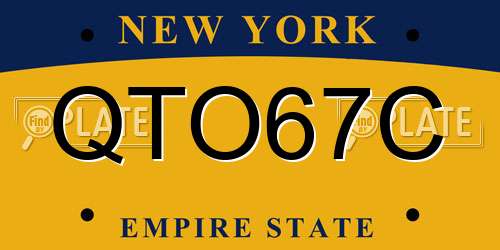 QTO67C New York License Plate