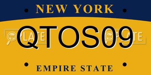 QTOS09 New York License Plate