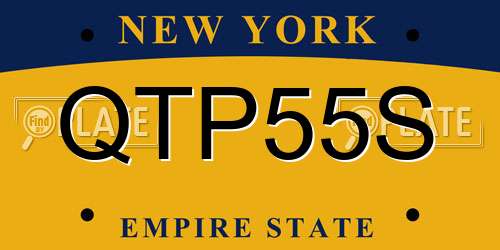 QTP55S New York License Plate