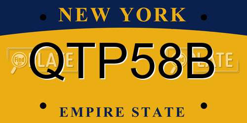 QTP58B New York License Plate