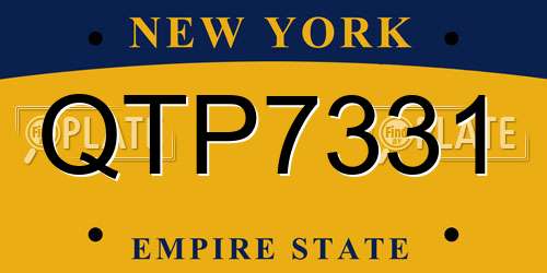QTP7331 New York License Plate
