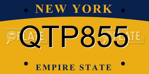 QTP855 New York License Plate