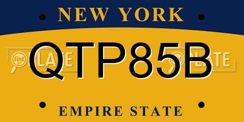 QTP85B New York License Plate