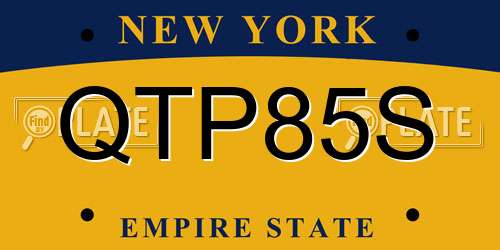 QTP85S New York License Plate