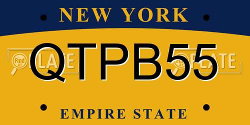 QTPB55 New York License Plate
