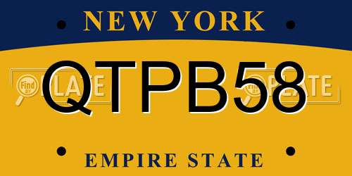 QTPB58 New York License Plate
