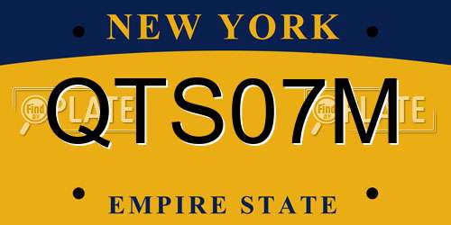 QTS07M New York License Plate