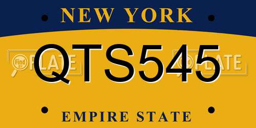 QTS545 New York License Plate