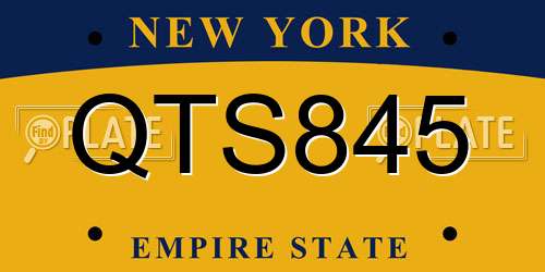 QTS845 New York License Plate