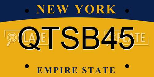 QTSB45 New York License Plate