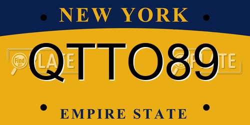 QTTO89 New York License Plate