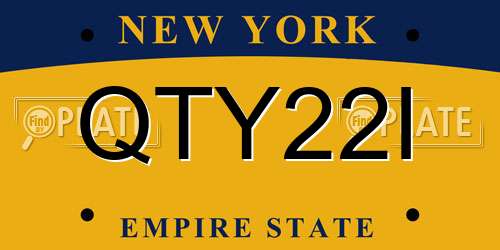 QTY22I New York License Plate