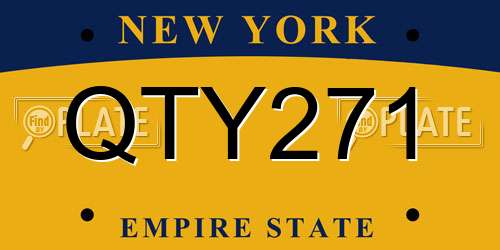 QTY271 New York License Plate