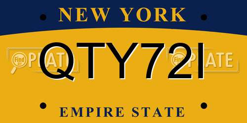 QTY72I New York License Plate
