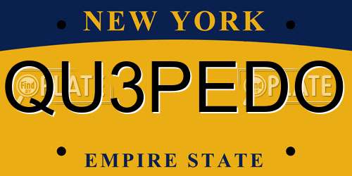 QU3PEDO New York License Plate