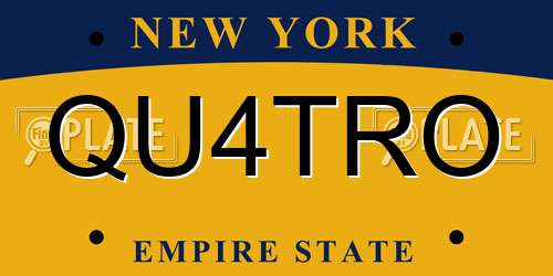 QU4TRO New York License Plate