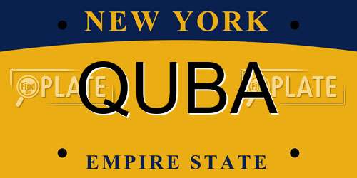 QUBA New York License Plate