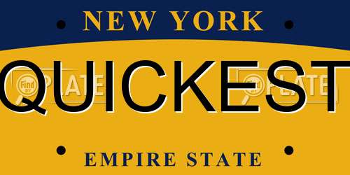 QUICKEST New York License Plate