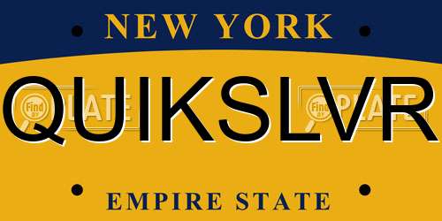 QUIKSLVR New York License Plate