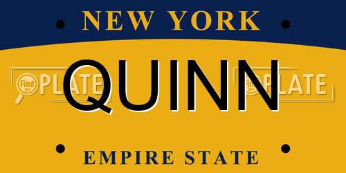 QUINN New York License Plate