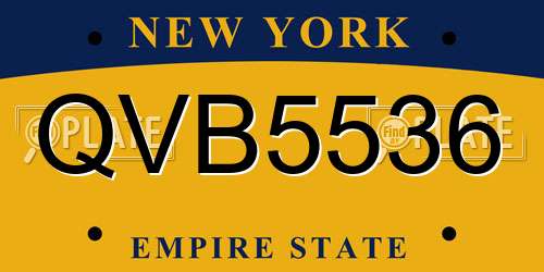 QVB5536 New York License Plate
