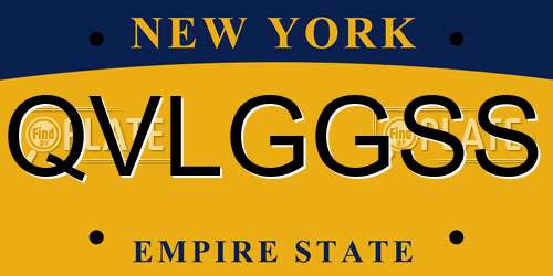 QVLGGSS New York License Plate