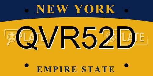 QVR52D New York License Plate