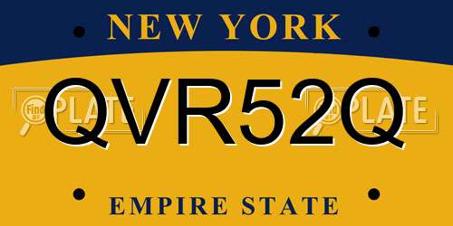 QVR52Q New York License Plate