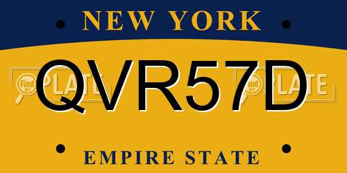 QVR57D New York License Plate