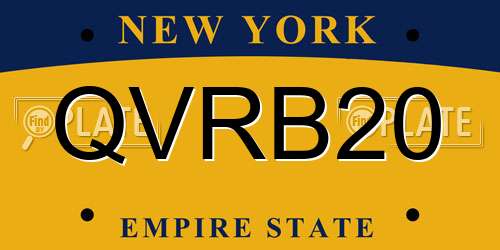 QVRB20 New York License Plate