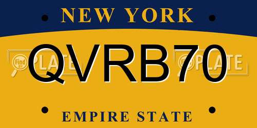 QVRB70 New York License Plate