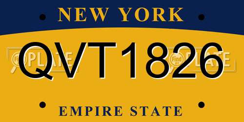 QVT1826 New York License Plate