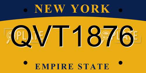QVT1876 New York License Plate