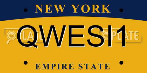 QWESI1 New York License Plate