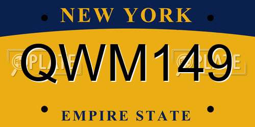 QWM149 New York License Plate