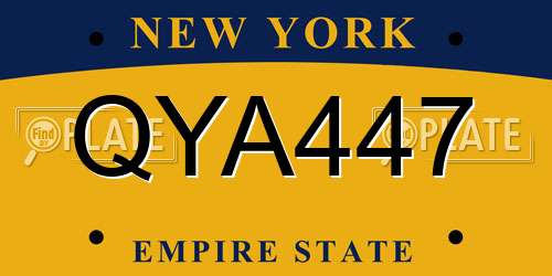 QYA447 New York License Plate
