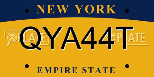 QYA44T New York License Plate