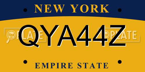 QYA44Z New York License Plate