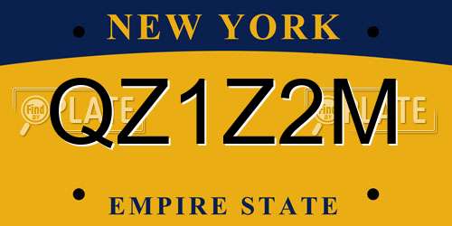 QZ1Z2M New York License Plate