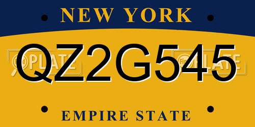 QZ2G545 New York License Plate