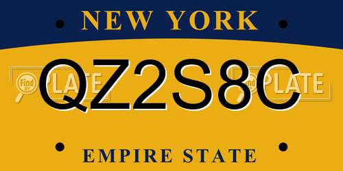 QZ2S8C New York License Plate