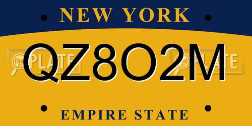 QZ8O2M New York License Plate