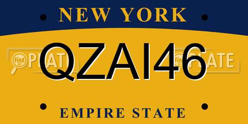 QZAI46 New York License Plate