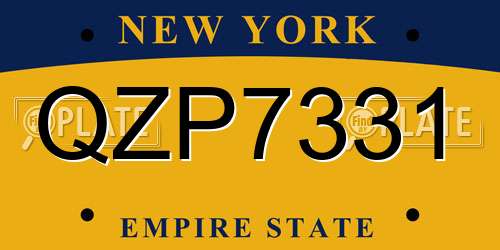 QZP7331 New York License Plate