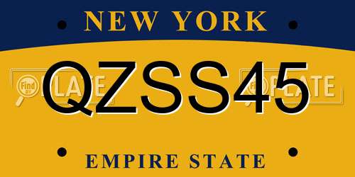 QZSS45 New York License Plate