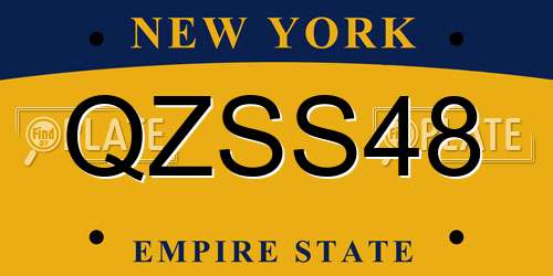 QZSS48 New York License Plate