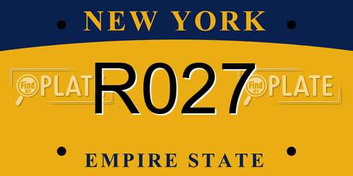 R027 New York License Plate